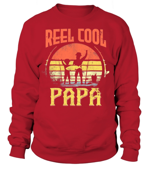 Vintage Reel Cool Papa Fishing Fisherman Father Sweatshirt Unisex