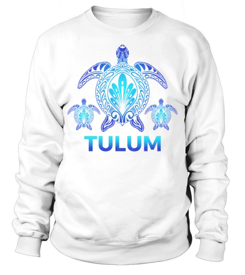 Vintage Tulum Mexico Ocean Blue Turtle Souvenirs Sweatshirt Unisex