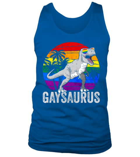 Gay Pride Rainbow Flag Dinosaur Trex LGBTQ Tank Top Unisex