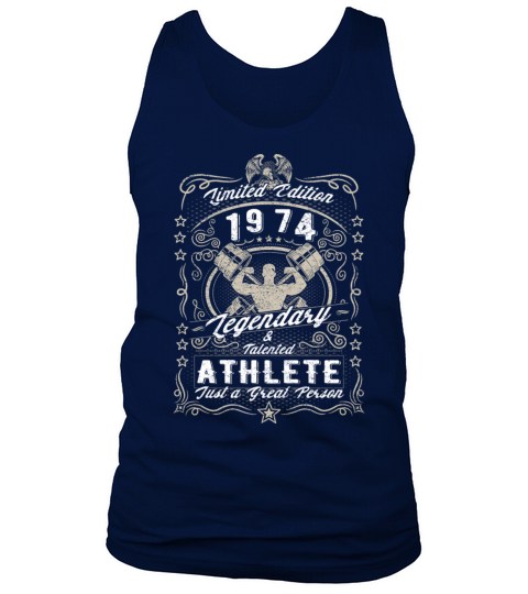 Vintage 1974 Fitness Birthday Gift Sport Hobby Tank Top Unisex