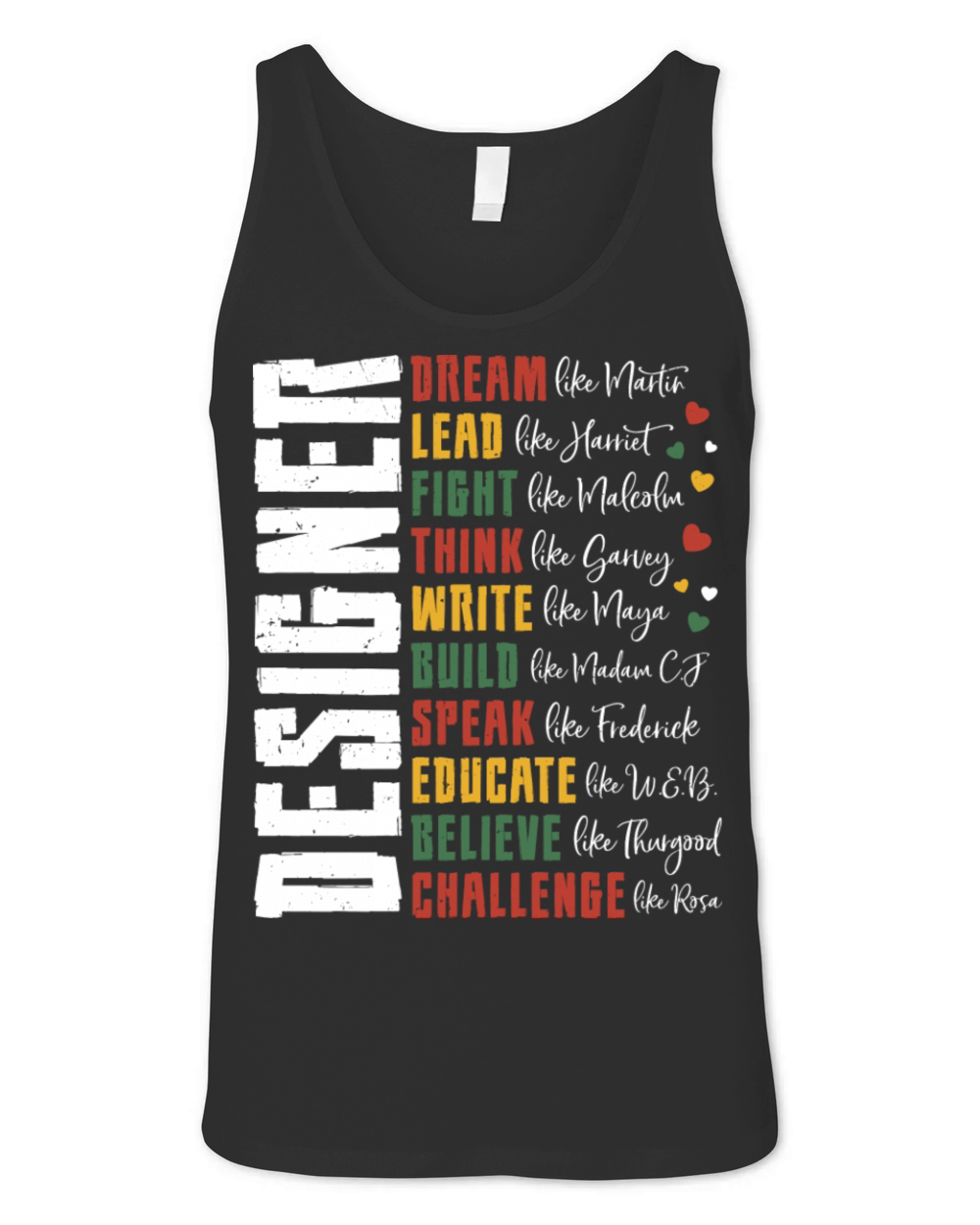 Dream Like Leaders Tee Black History Month Graphic Unisex Jersey Tank