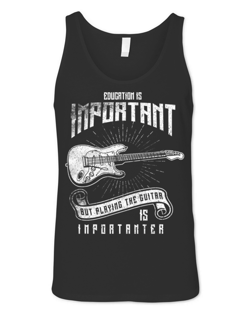 Education Is Important Playing Guitar Importanter Unisex Jersey Tank