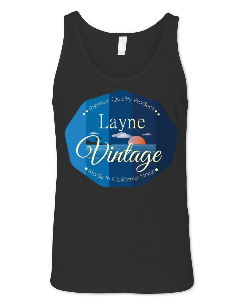 Layne First Name Vintage Blue Unisex Jersey Tank