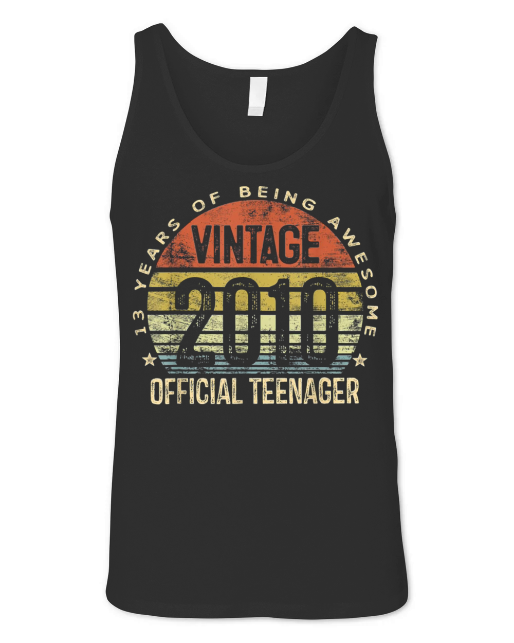 Vintage 2010 Official Teenager 13th Birthday Gifts Unisex Jersey Tank