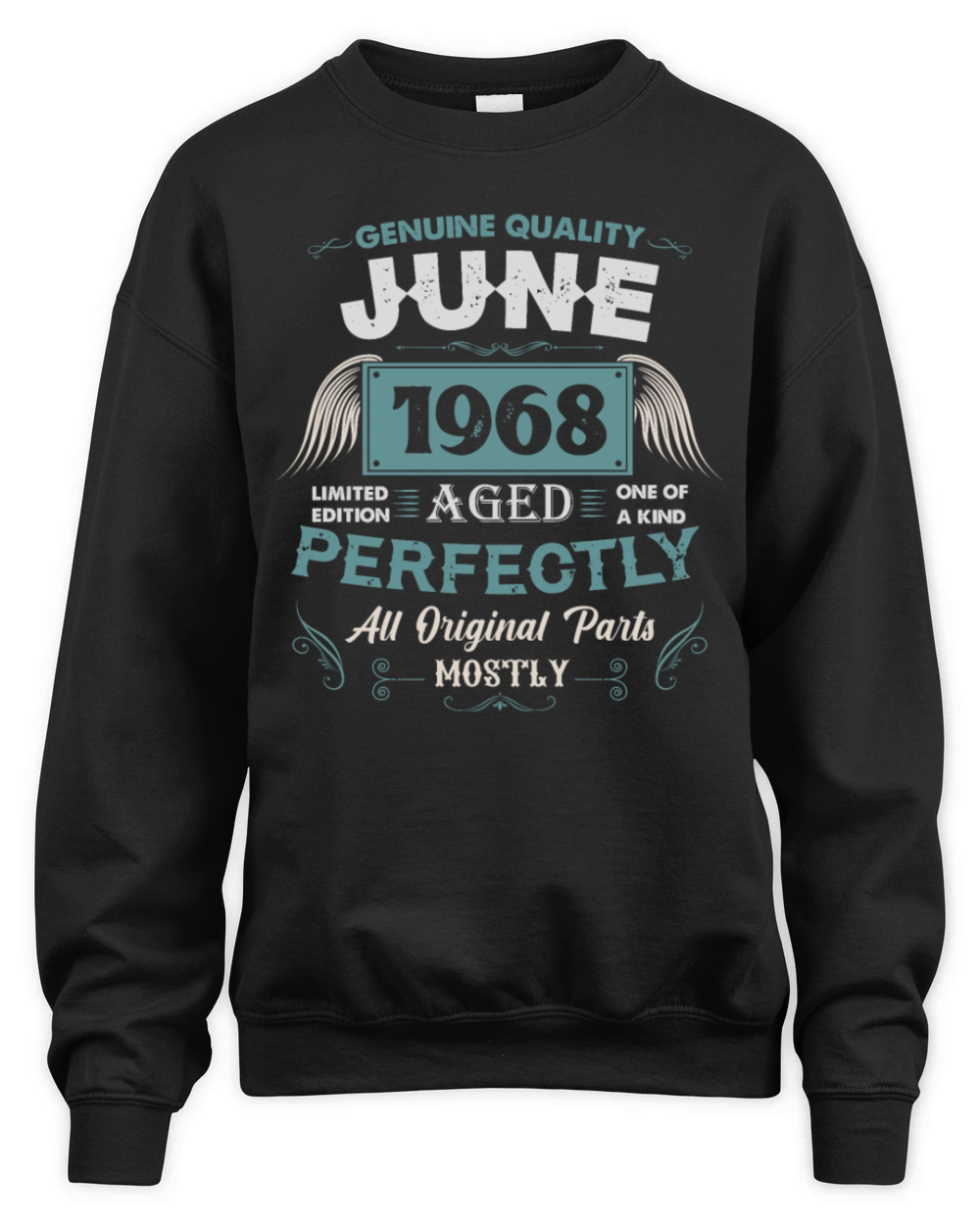 June 1968 Vintage Birthday Present Unisex Premium Crewneck Sweatshirt