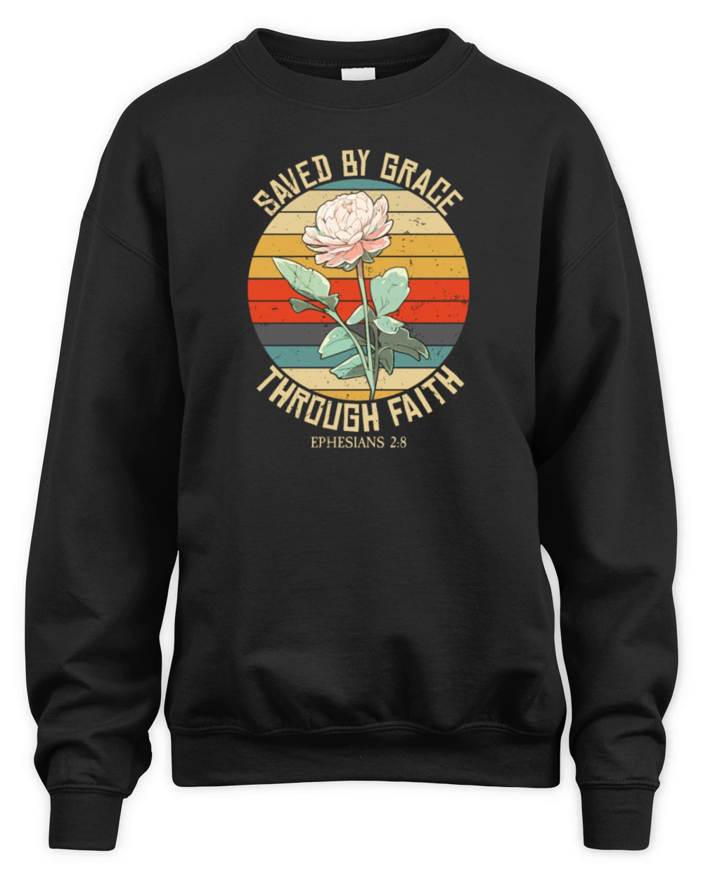 Saved By Grace Ephesians Scripture Christian Cool Unisex Premium Crewneck Sweatshirt