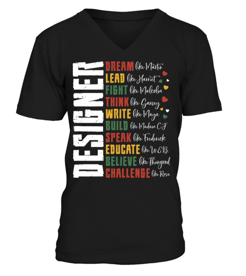 Dream Like Leaders Tee Black History Month Graphic V-Neck T-shirt