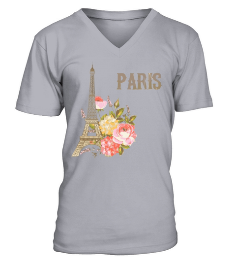 Eiffel Tower Paris Vintage Souvenir Paris France V-Neck T-shirt