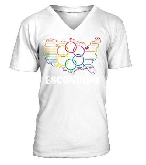 Escondido Pride Month Pride Flag LGBT Community LG V-Neck T-shirt