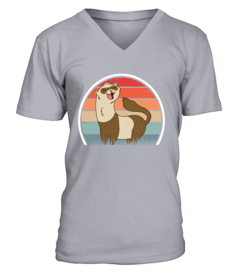 Ferret Retro Weasel Vintage V-Neck T-shirt