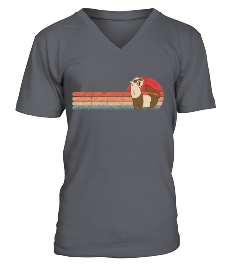 Ferret Retro Weasel Vintage V-Neck T-shirt