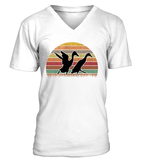 Indian Runner Duck Retro Bottle Vintage V-Neck T-shirt