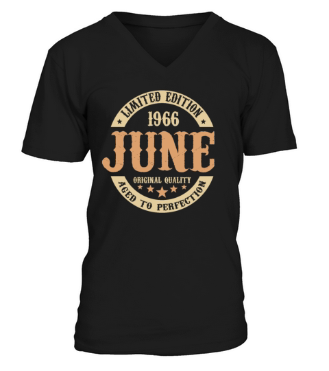June 1966 Vintage Birthday Present V-Neck T-shirt