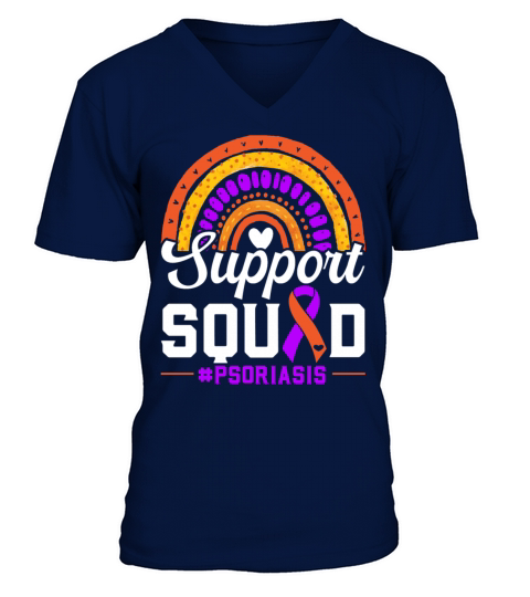 Support Squad Skin Disease Psoriasis Awareness V-Neck T-shirt