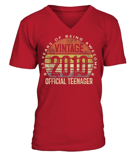Vintage 2010 Official Teenager 13th Birthday Gifts V-Neck T-shirt