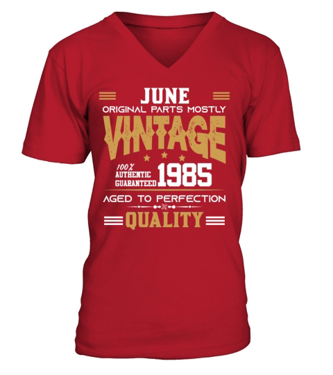 Vintage Aged To Perfection June 1985 V-Neck T-shirt