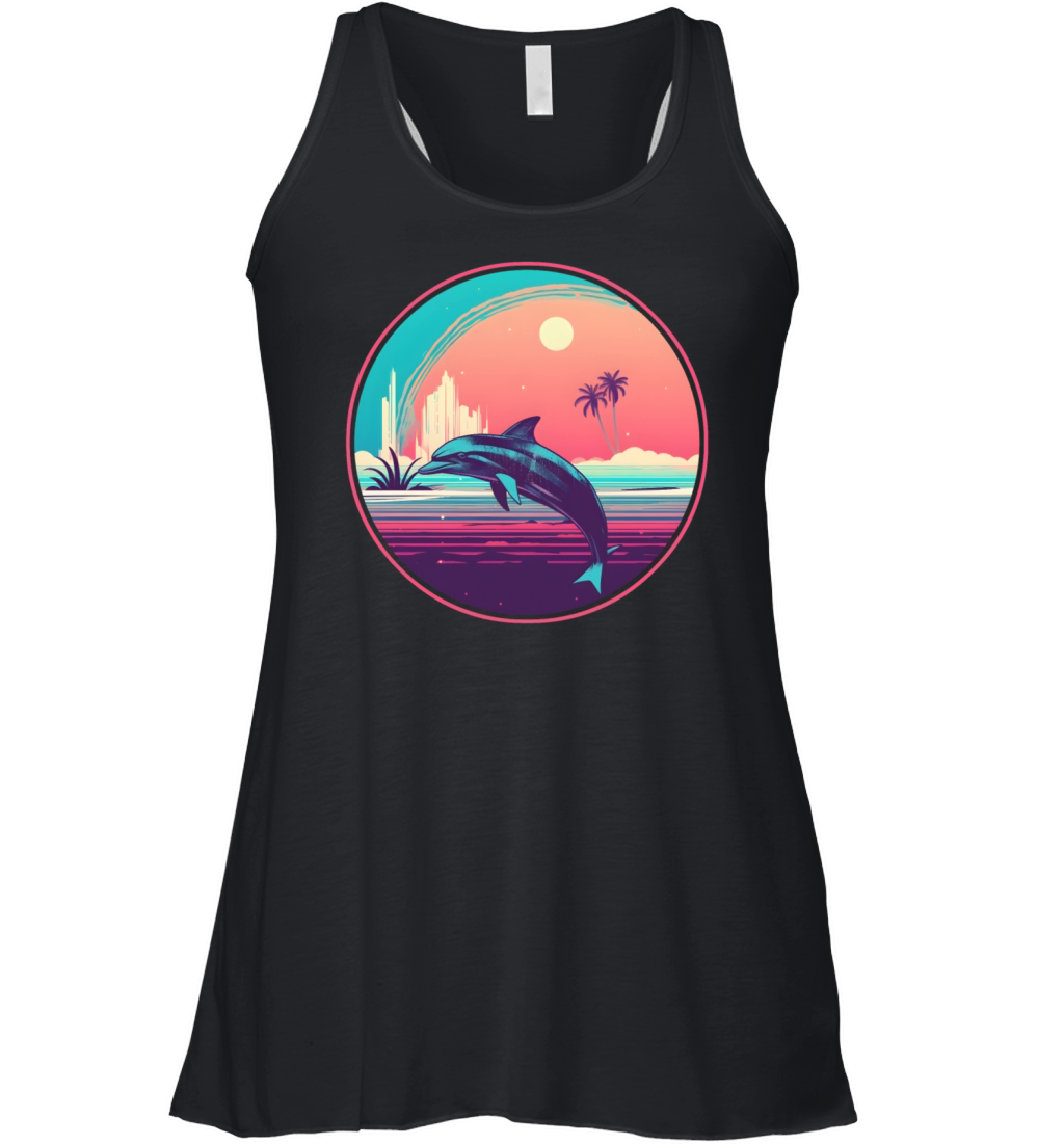 Vintage Dolphin Lovers Women's Flowy Tank Top