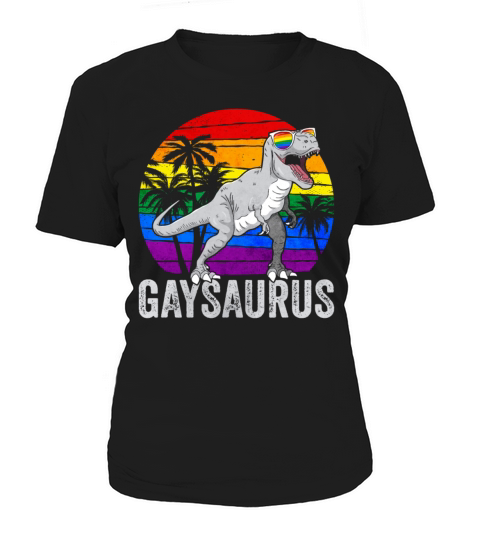 Gay Pride Rainbow Flag Dinosaur Trex LGBTQ Women's T-Shirt