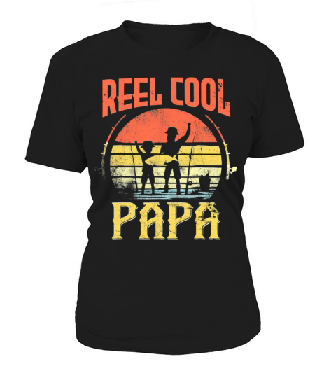 Vintage Reel Cool Papa Fishing Fisherman Father Women's T-Shirt