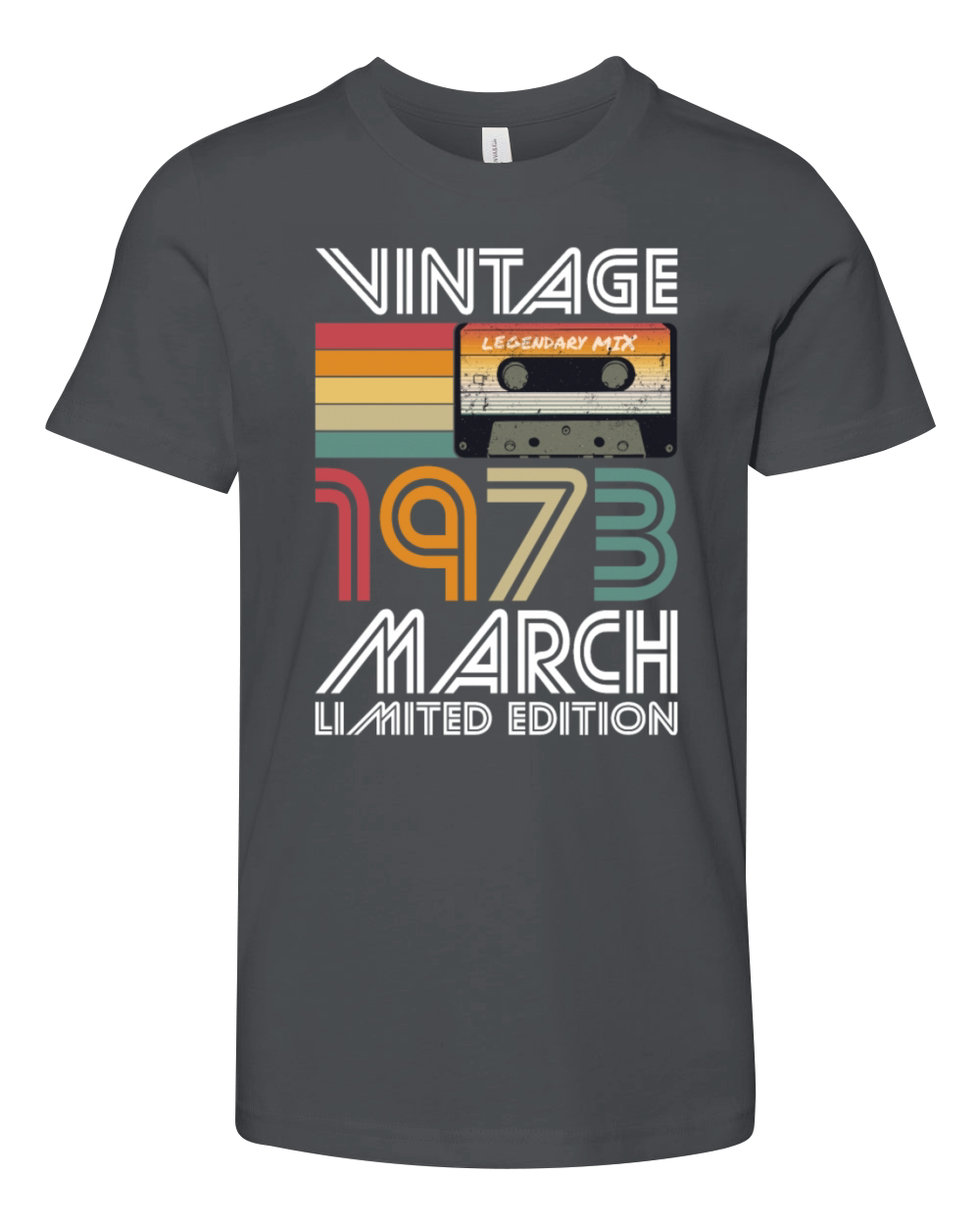 50th birthday march 1973 vintage 1973 Youth Unisex Jersey Tee