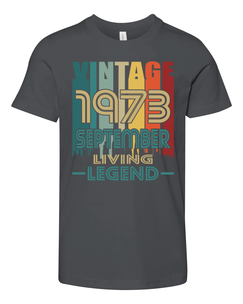 50th birthday september 1973 vintage 1973 Youth Unisex Jersey Tee