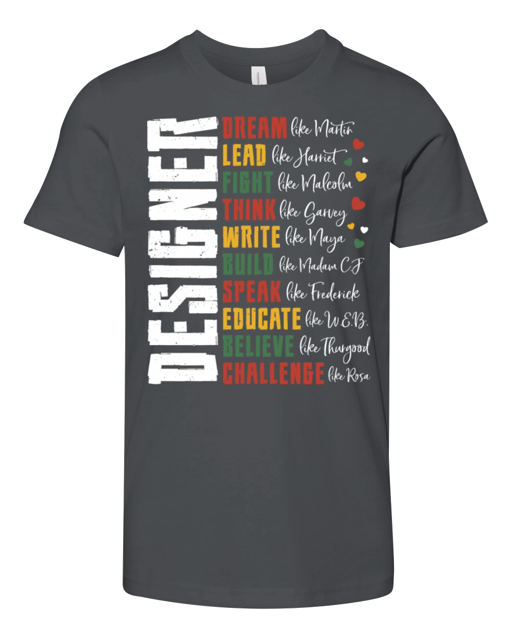 Dream Like Leaders Tee Black History Month Graphic Youth Unisex Jersey Tee