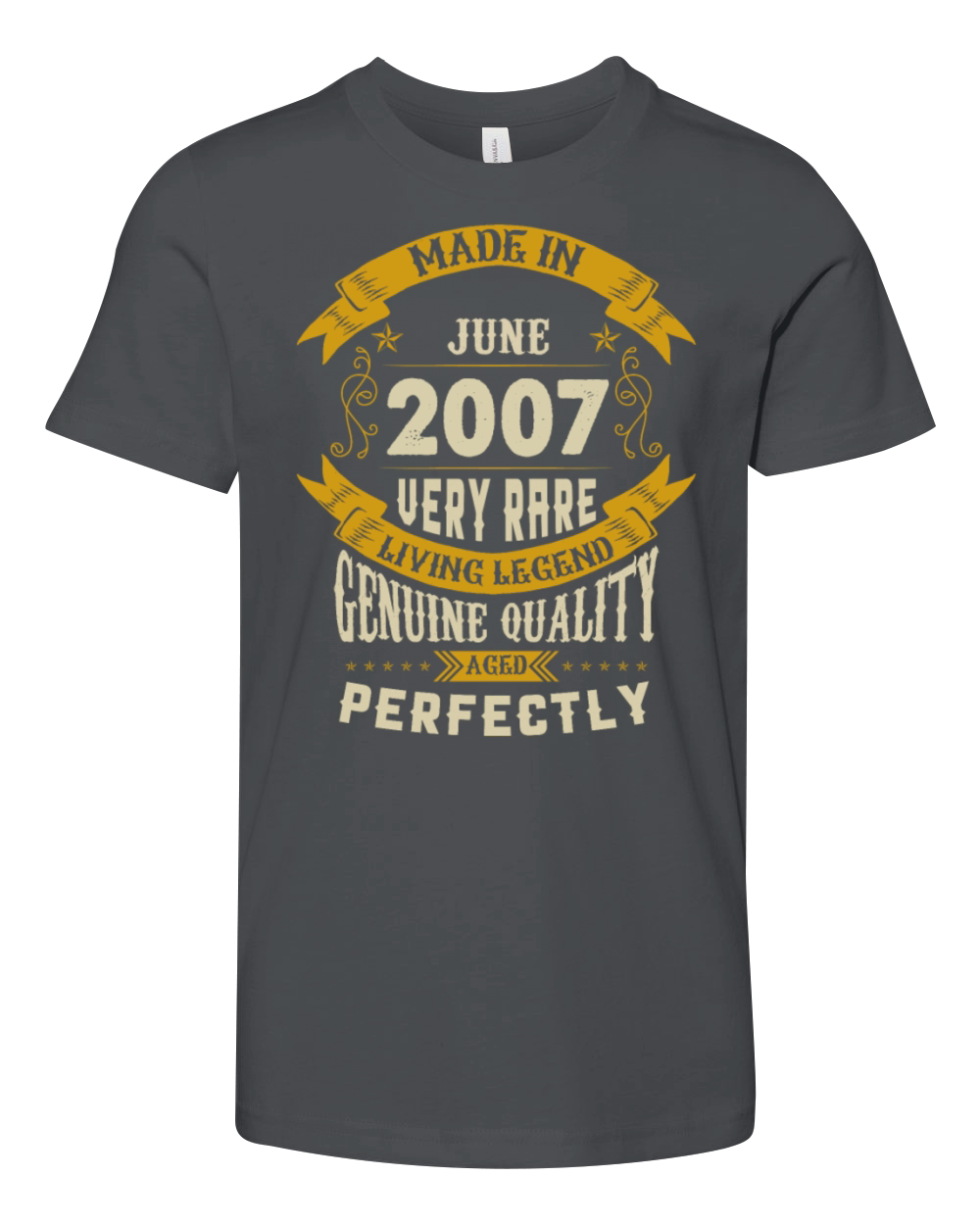 June 2007 Vintage Birthday Present Youth Unisex Jersey Tee