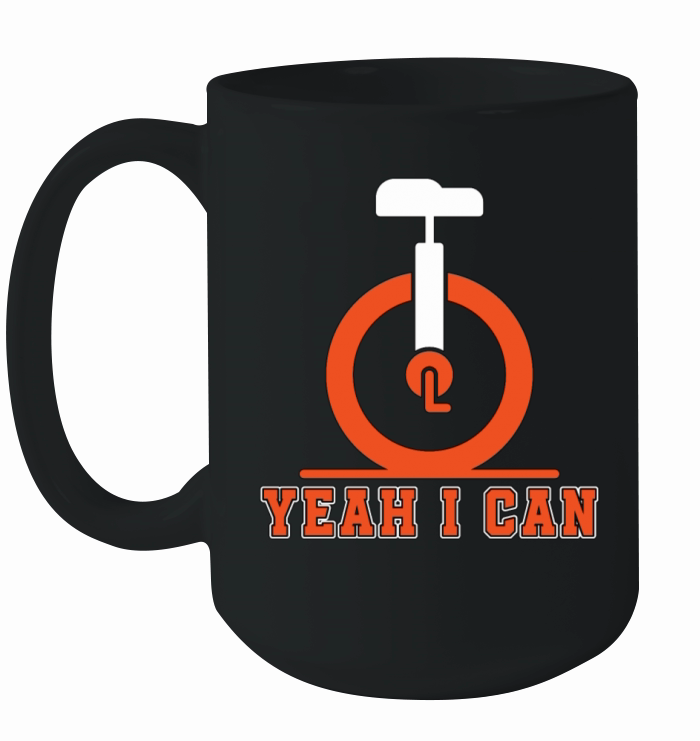 Unicycle Yeah I Can Cycling One Wheel Unicyclist Ceramic Mug