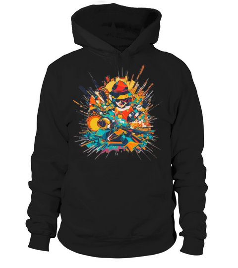 funny Colorful Vintage Retro Style City Boy Hoodie Unisex