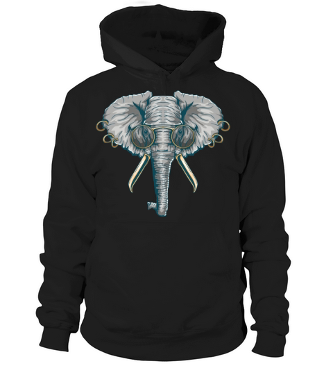 Vintage Elephant With Pierced Ears Spectacles Hoodie Unisex