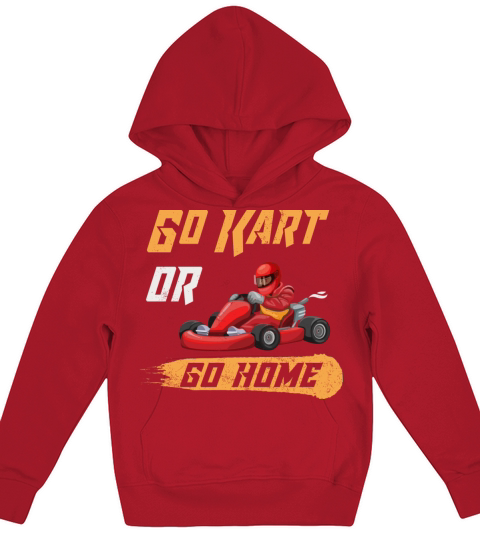 Go Kart Or Go Home Funny Racing Karting Vintage Kids Hoodie
