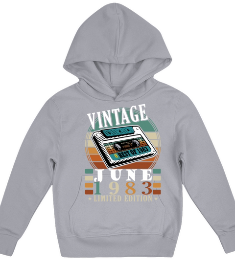 June 1983 vintage birthday gift 40 years Kids Hoodie