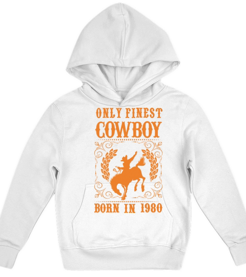 Only Finest Cowboy Born In 1980 Kids Hoodie