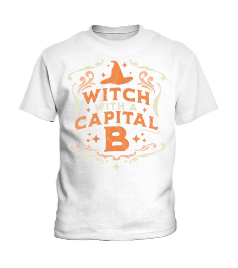 Witch With A Capital B Halloween Witch Retro Kids T-Shirt
