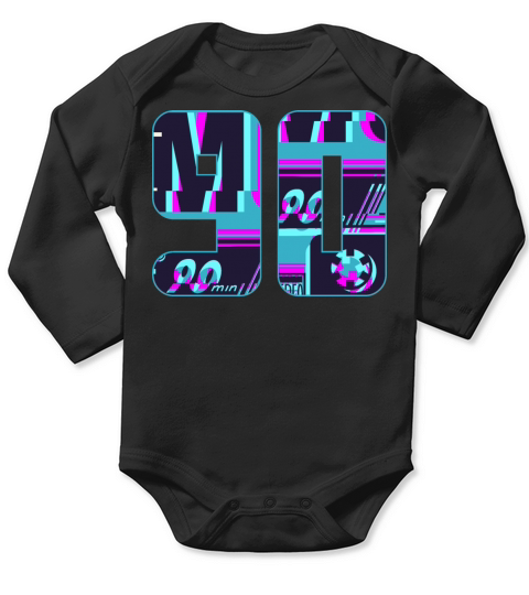 1990s 90s Music Retro Vintage Old School Nostal Long Sleeve Baby One-Piece