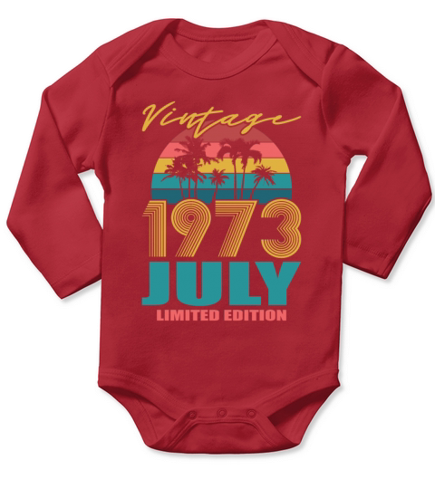 50th birthday july 1973 vintage 1973 Long Sleeve Baby One-Piece