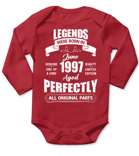 Legends Were Born In June 1984 Birthday Long Sleeve Baby One-Piece