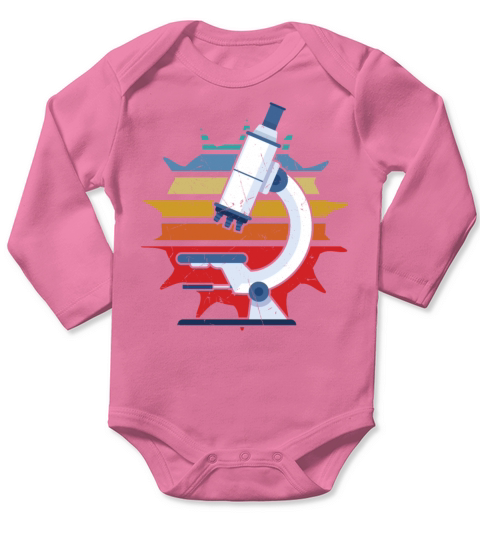 Vintage Microscope Distressed Microbiology Long Sleeve Baby One-Piece