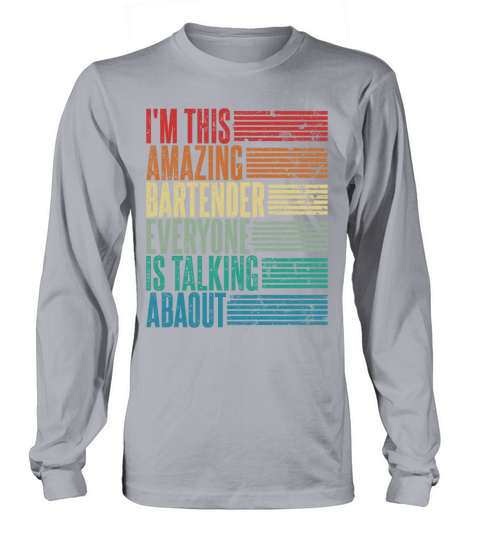 Vintage Bartender Profession Gift Retro Long sleeved Unisex