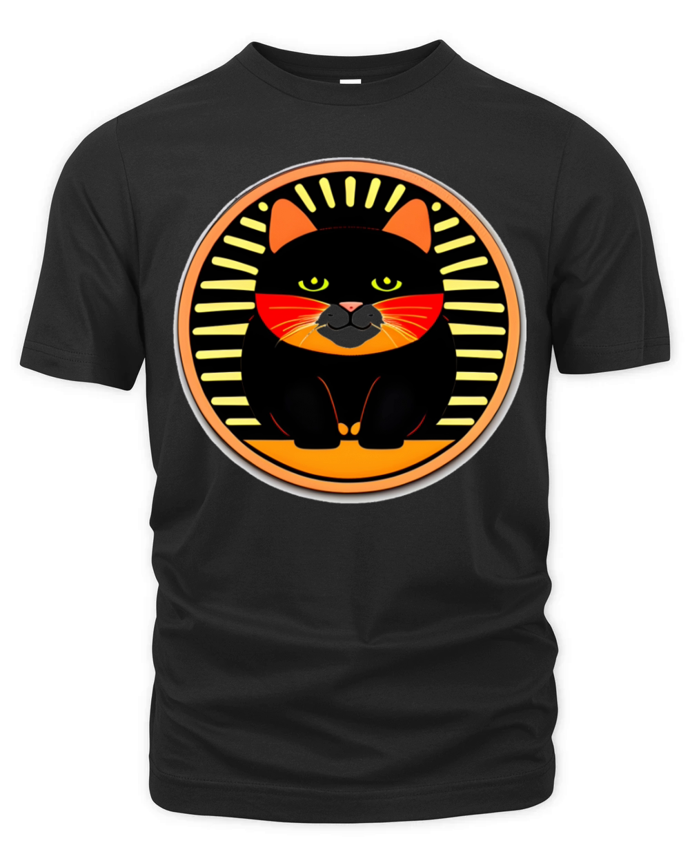 Retro Cat - black cat Organic Unisex T-shirt