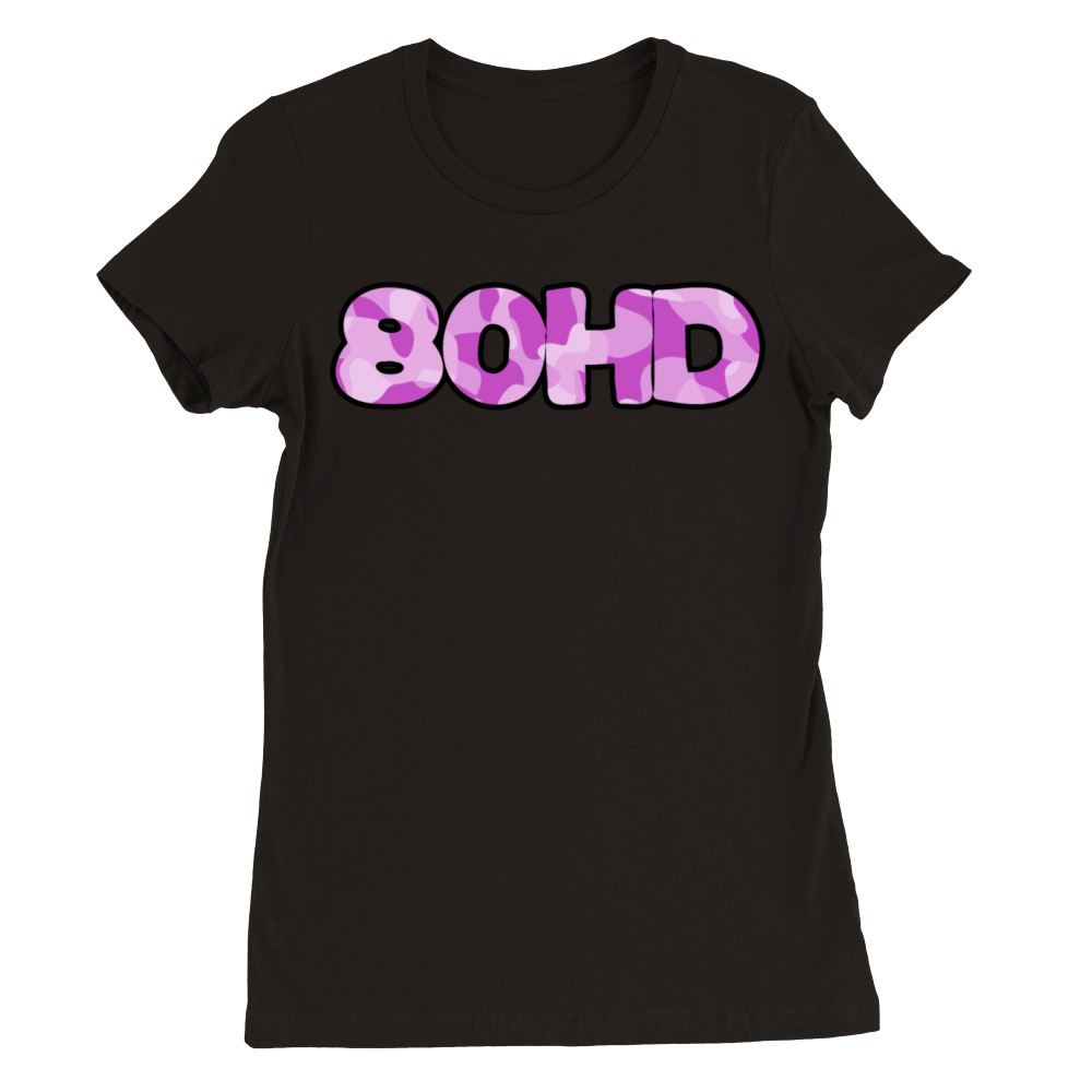 80hd ADHD purple camo Premium Womens Crewneck T-shirt