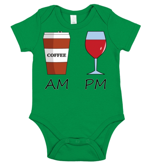 AM Coffee PM wine Short Sleeve Baby One-Piece
