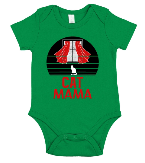 Cat Mama Retro Distressed Vintage Eighties Style Short Sleeve Baby One-Piece