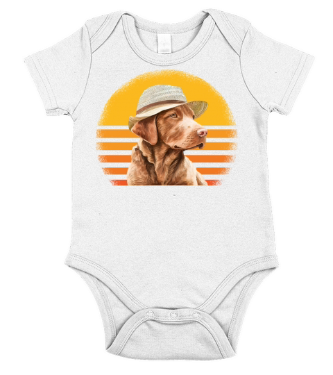 Chesapeake Bay Retriever Dog Retro Vintage Short Sleeve Baby One-Piece