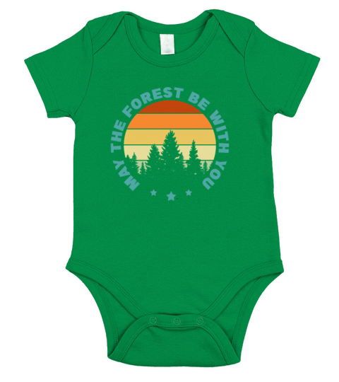 May The Forest Be With You Retro Vintage Short Sleeve Baby One-Piece