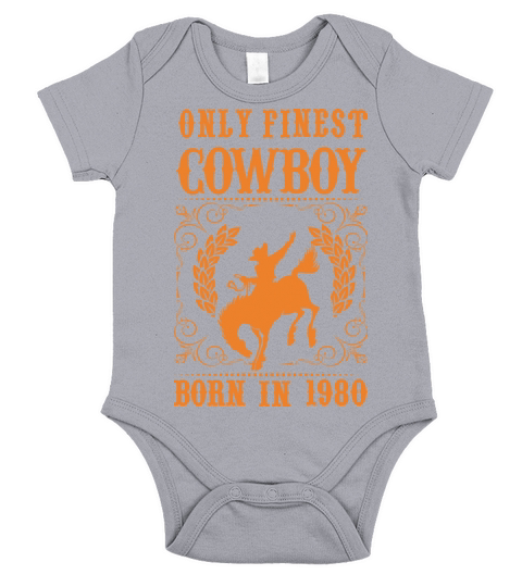 Only Finest Cowboy Born In 1980 Short Sleeve Baby One-Piece