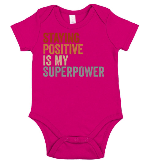 Staying Positive Is My Superpower Short Sleeve Baby One-Piece