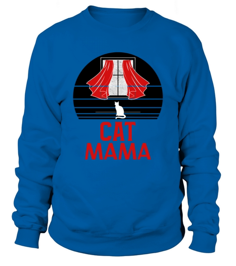 Cat Mama Retro Distressed Vintage Eighties Style Sweatshirt Unisex