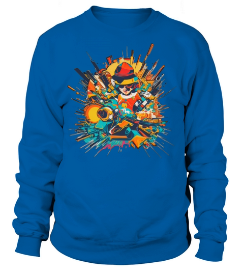 funny Colorful Vintage Retro Style City Boy Sweatshirt Unisex
