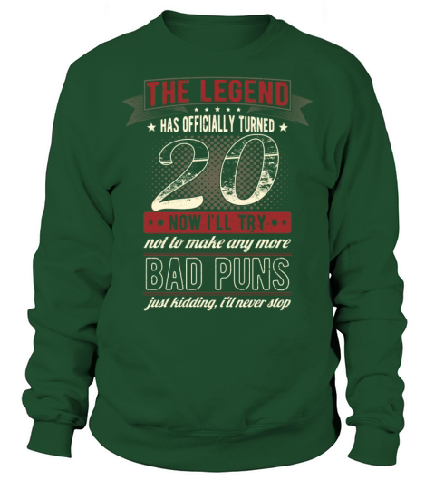 The Legend Officially 20 Years Old 20th Birthday Sweatshirt Unisex